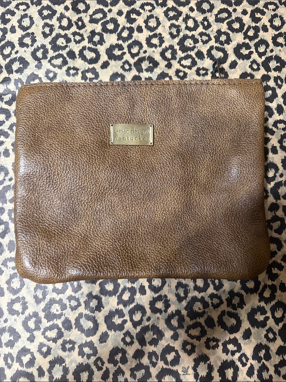 s•mac  Designs Nantucket textured gold leather clutch